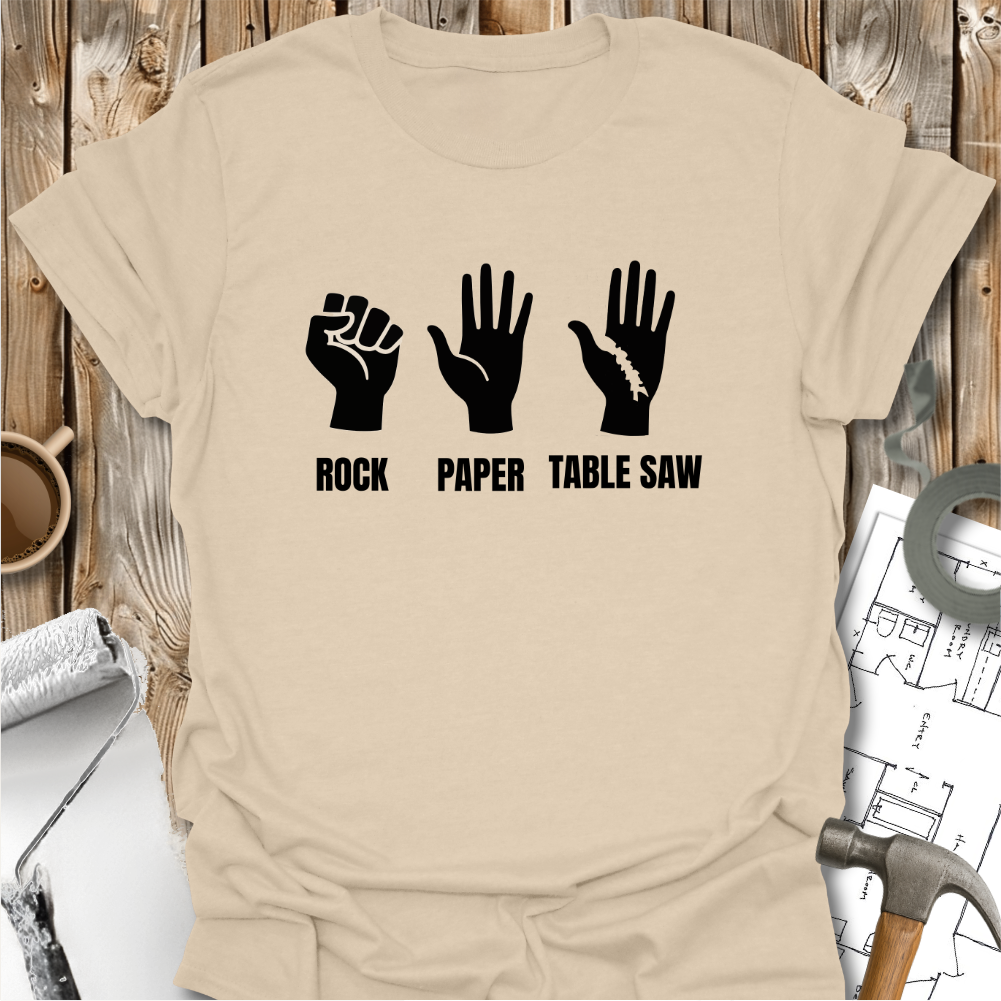 Rock Paper Tablesaw T-shirt
