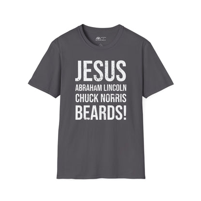 Jesus Abe Chuck Beards T-shirt