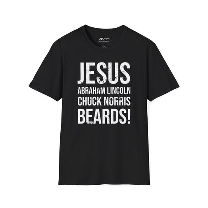 Jesus Abe Chuck Beards T-shirt