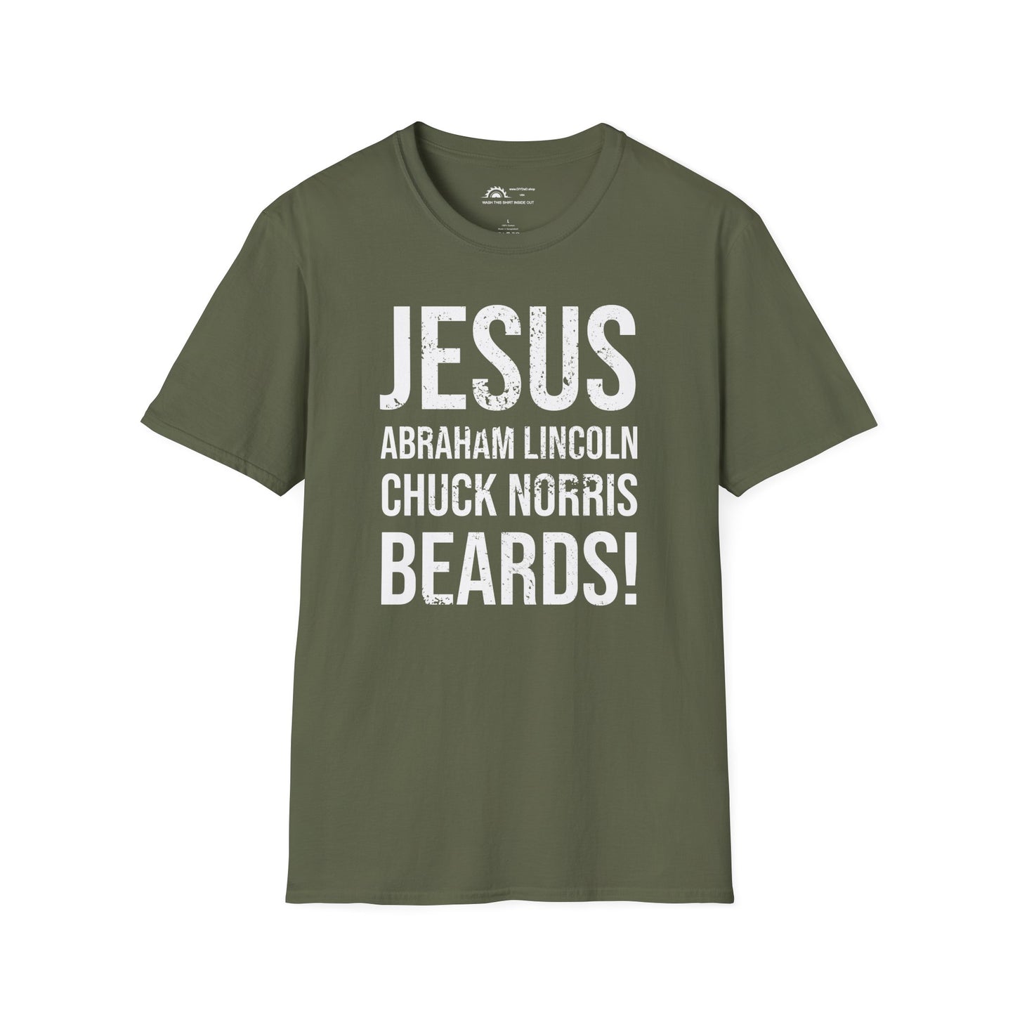 Jesus Abe Chuck Beards T-shirt