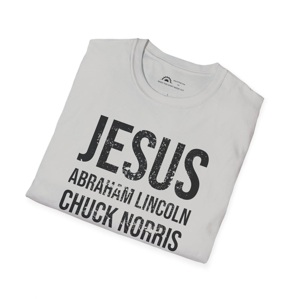 Jesus Abe Chuck Beards T-shirt