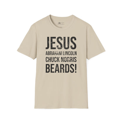 Jesus Abe Chuck Beards T-shirt